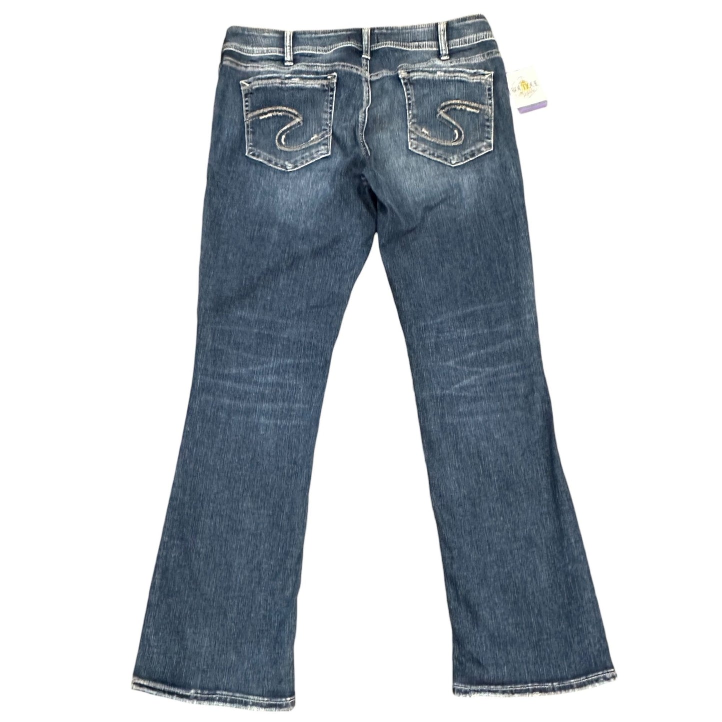 Silver Jeans Womens 33X31 Elyse Slim Boot Blue Distressed Stretch Western Y2K