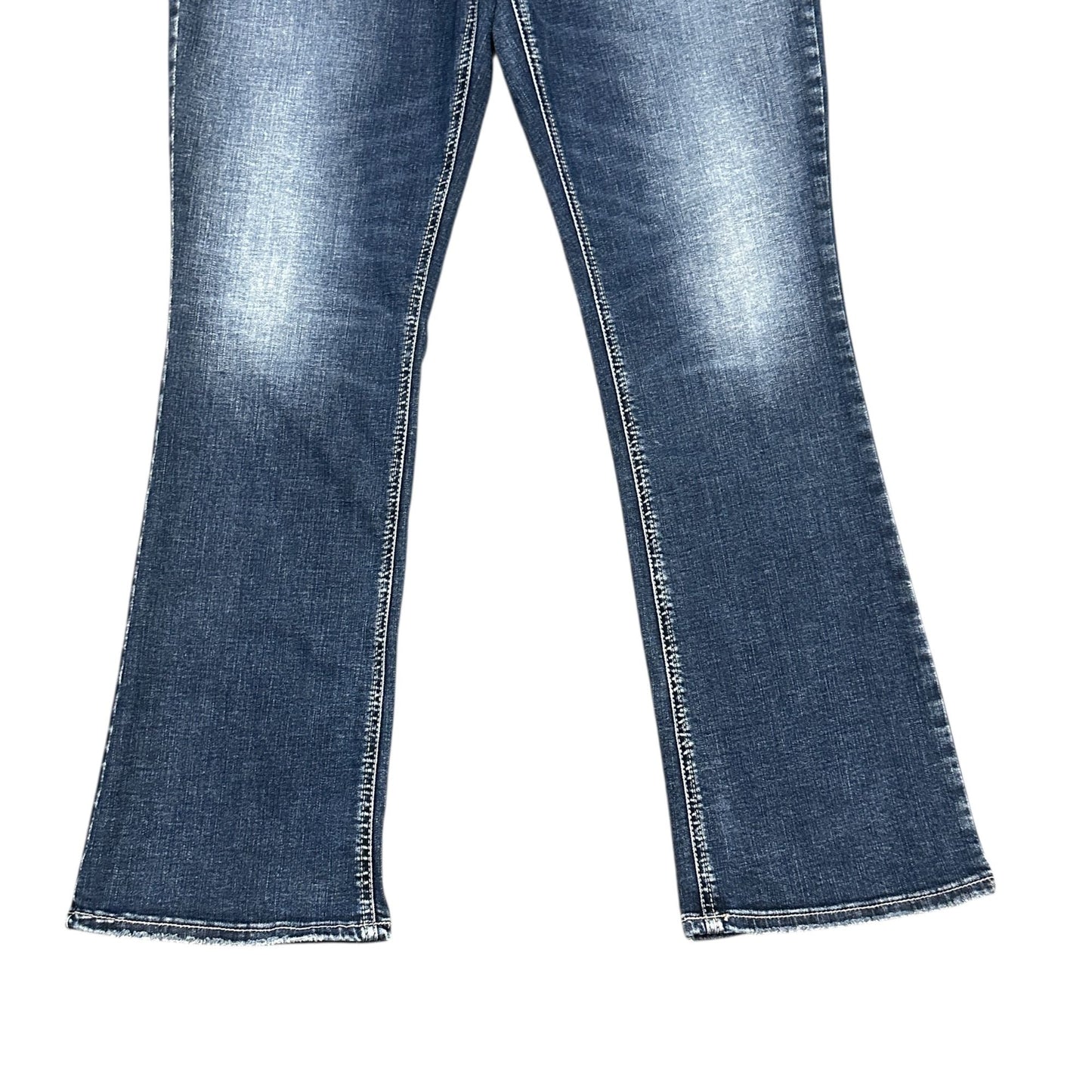 Silver Jeans Womens 33X31 Elyse Slim Boot Blue Distressed Stretch Western Y2K