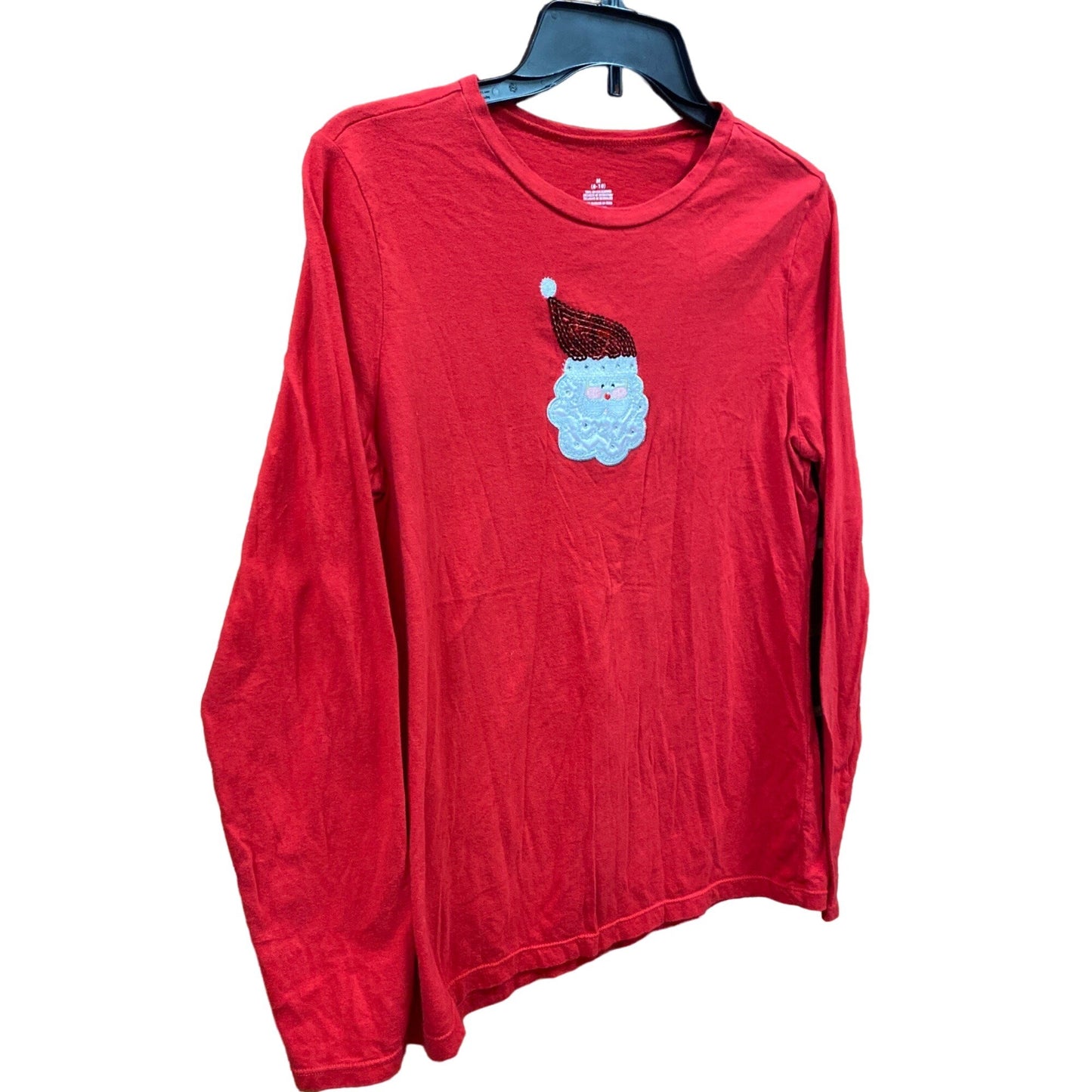 Christmas TShirt Sequin Santa M Red Rhinestone Novelty Holiday Bling Casual Cozy
