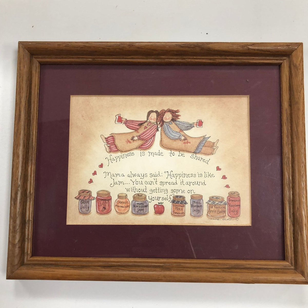 Happiness Is Made To Be Shared Oak Framed Wall Art Anna Scott 8x10 Inspirational