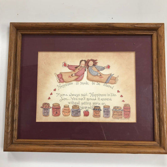 Happiness Is Made To Be Shared Oak Framed Wall Art Anna Scott 8x10 Inspirational