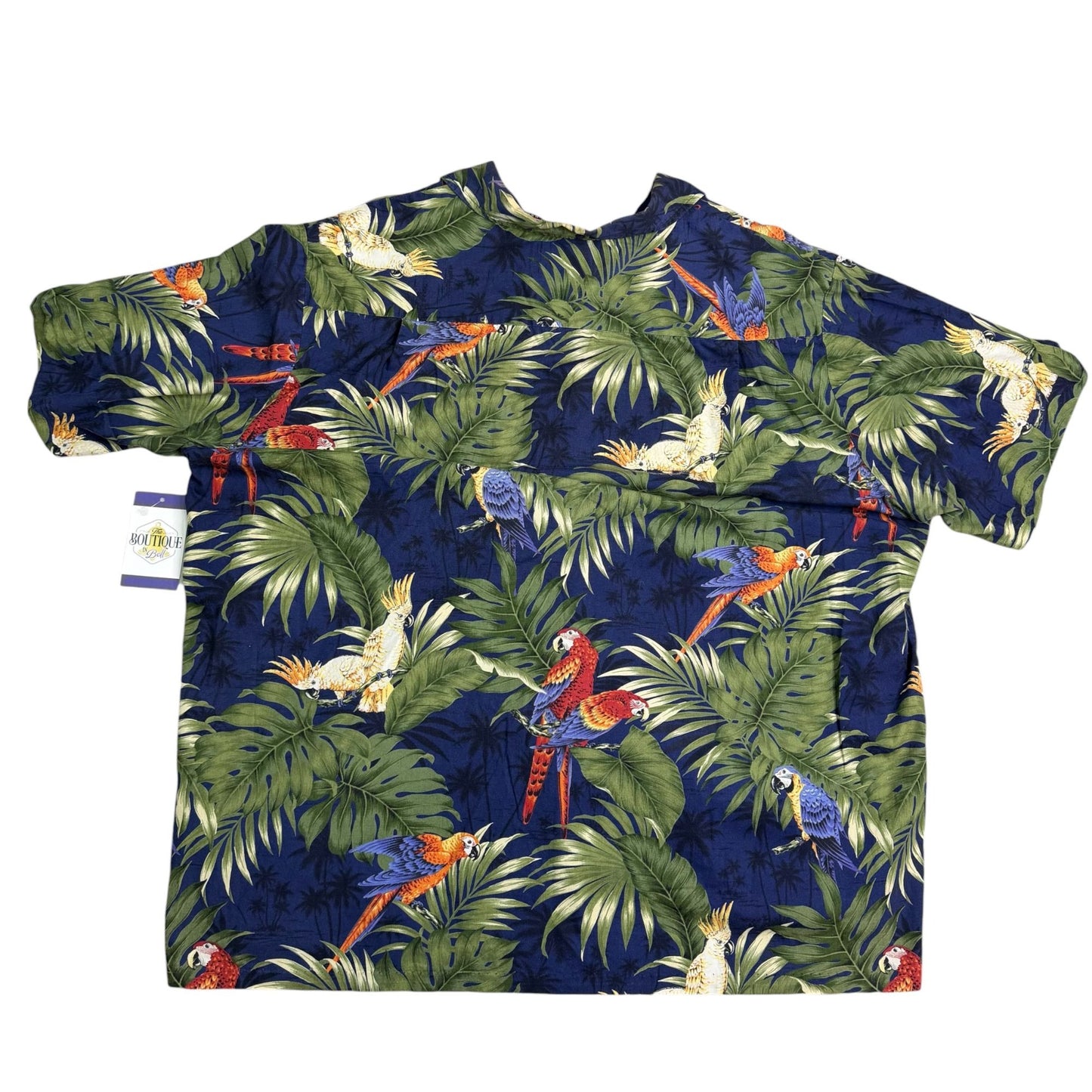 Vtg RJC Hawaiian Aloha Shirt 2XL Parrot Tropical Short Sleeve Hawaii USA Made