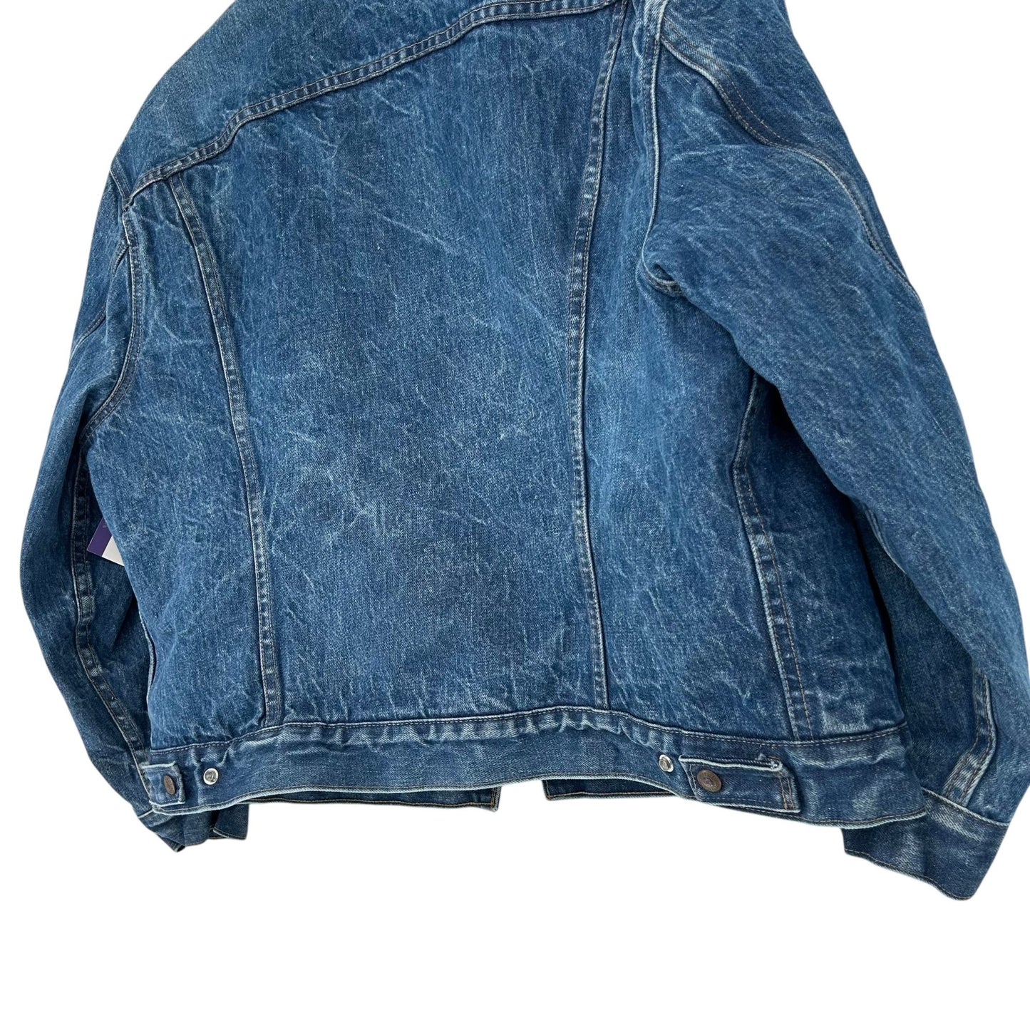 Vtg Levis Denim Trucker Jean Jacket Sherpa Lined USA Utility Cowboy Workwear 50