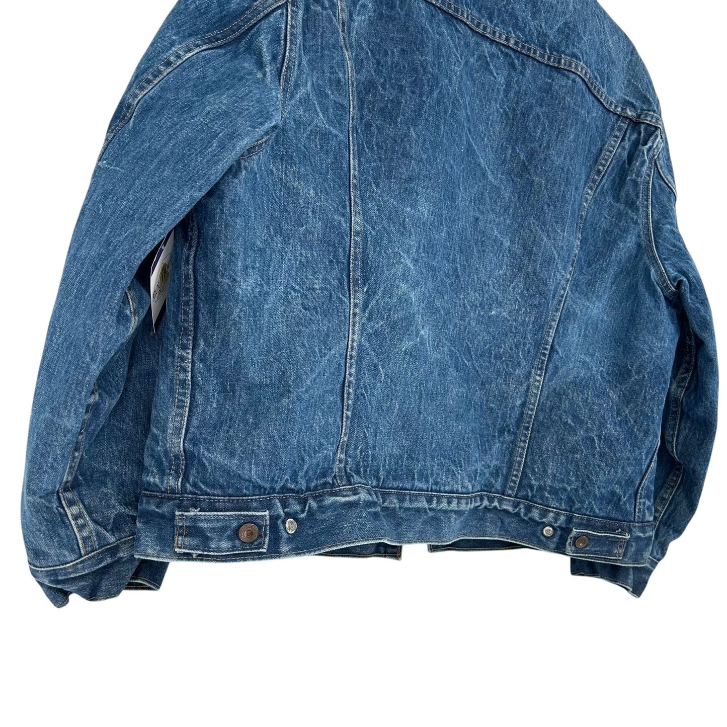 Vtg Levis Denim Trucker Jean Jacket Sherpa Lined USA Utility Cowboy Workwear 50