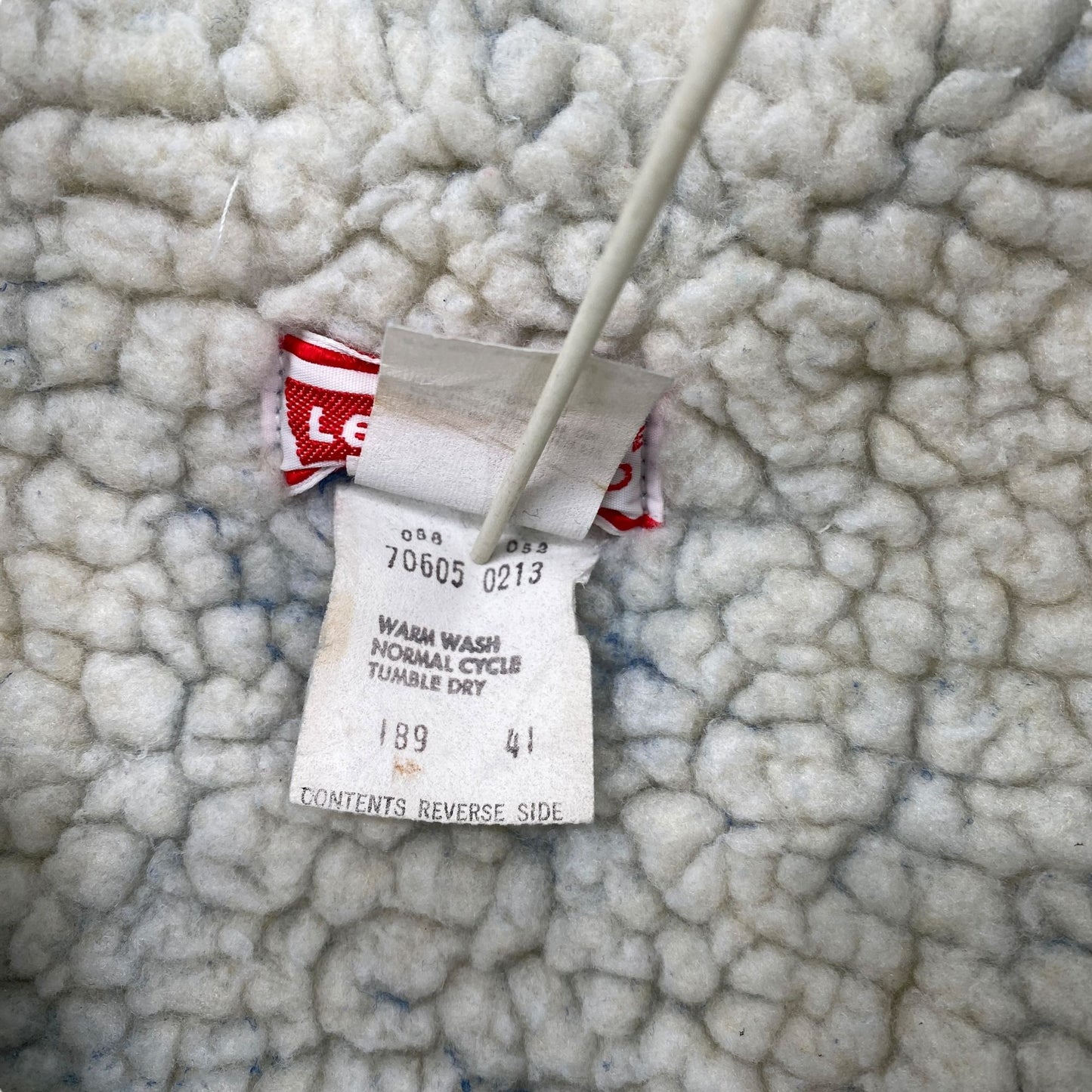 Vtg Levis Denim Trucker Jean Jacket Sherpa Lined USA Utility Cowboy Workwear 50