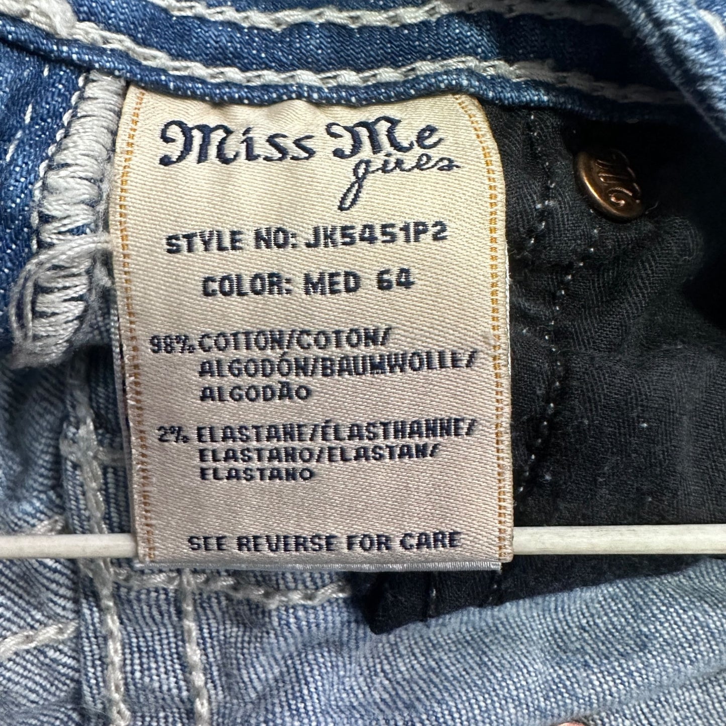 Miss Me Girls Blue Butterfly Embellished Capri Jeans Size 10
