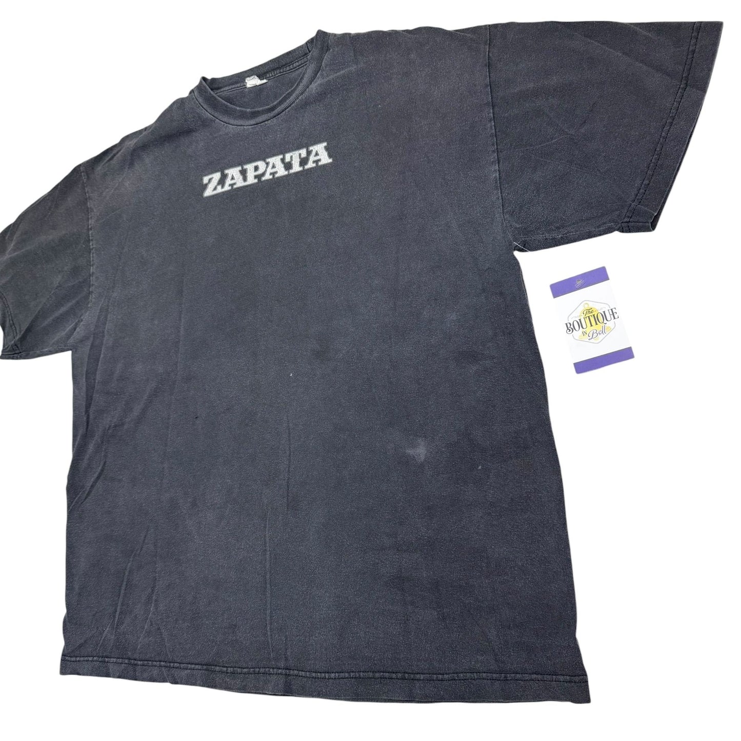 Vtg Y2K Emiliano Zapata Graphic Tee Shirt Mens XL Faded Black Chicano Grunge