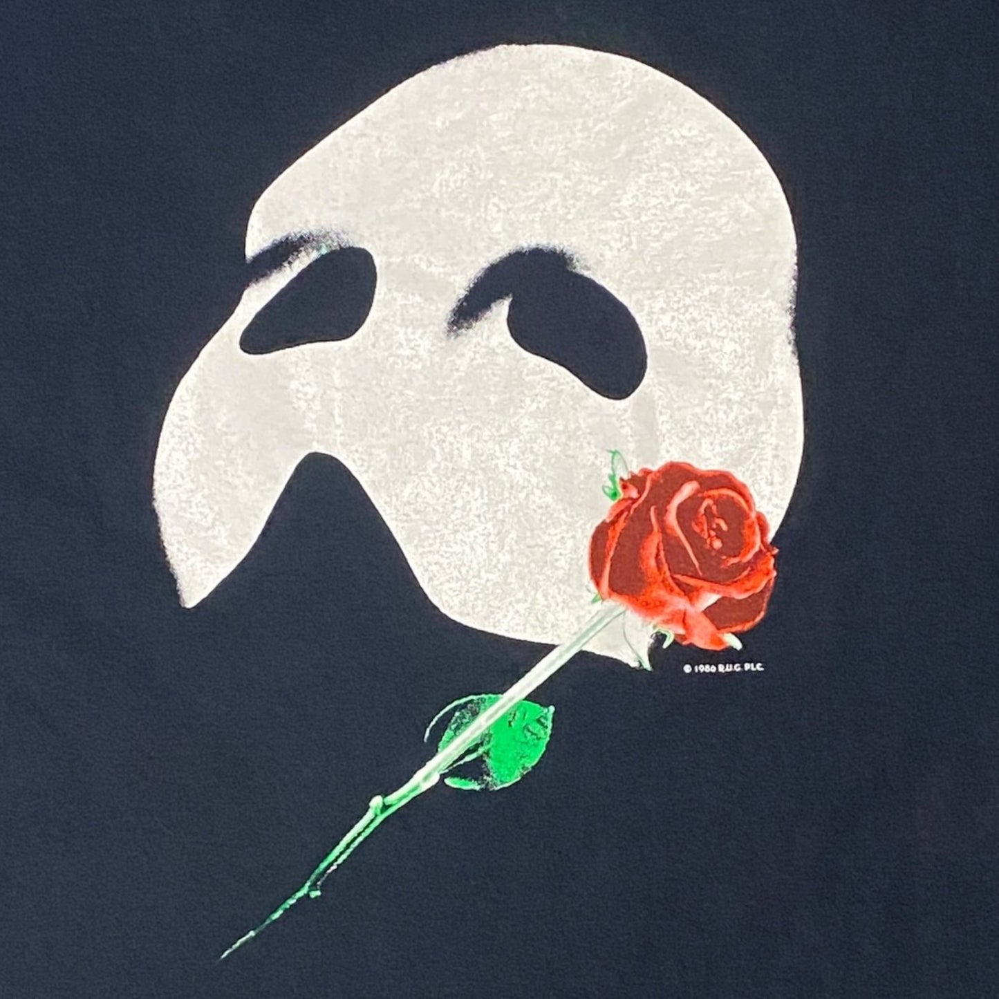Vtg 80s Phantom of the Opera Glow in the Dark XL Tshirt Broadway Theatre 1986