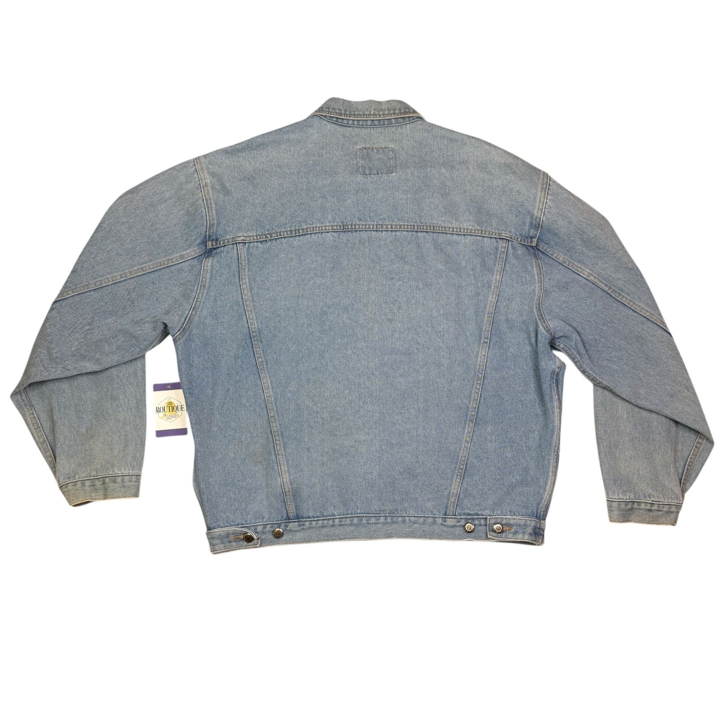 Vtg 90s Bugle Boy Light Wash Denim Mens Jacket Urban Streetwear Oversized Boxy