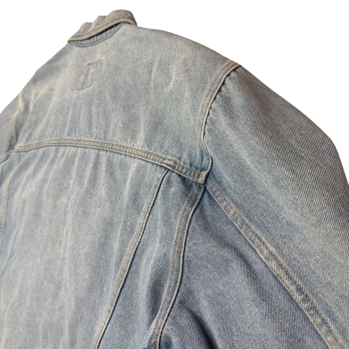 Vtg 90s Bugle Boy Light Wash Denim Mens Jacket Urban Streetwear Oversized Boxy