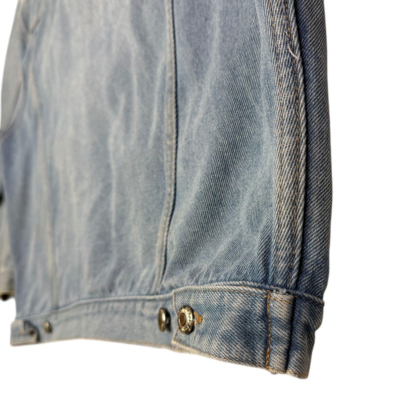 Vtg 90s Bugle Boy Light Wash Denim Mens Jacket Urban Streetwear Oversized Boxy