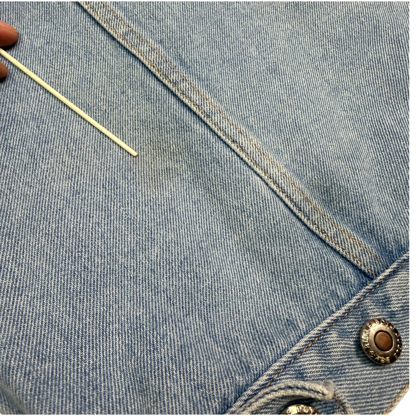 Vtg 90s Bugle Boy Light Wash Denim Mens Jacket Urban Streetwear Oversized Boxy