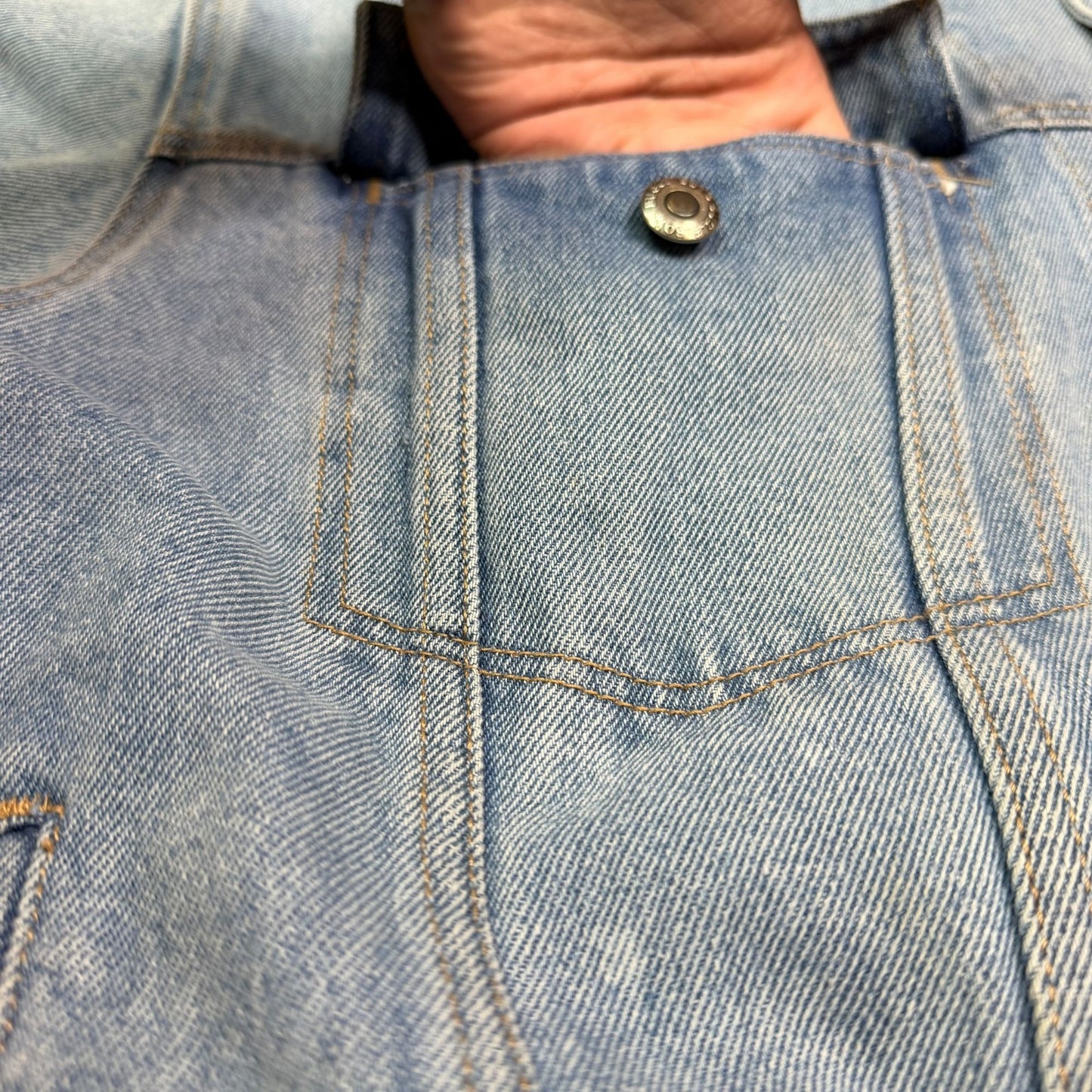 Vtg 90s Bugle Boy Light Wash Denim Mens Jacket Urban Streetwear Oversized Boxy