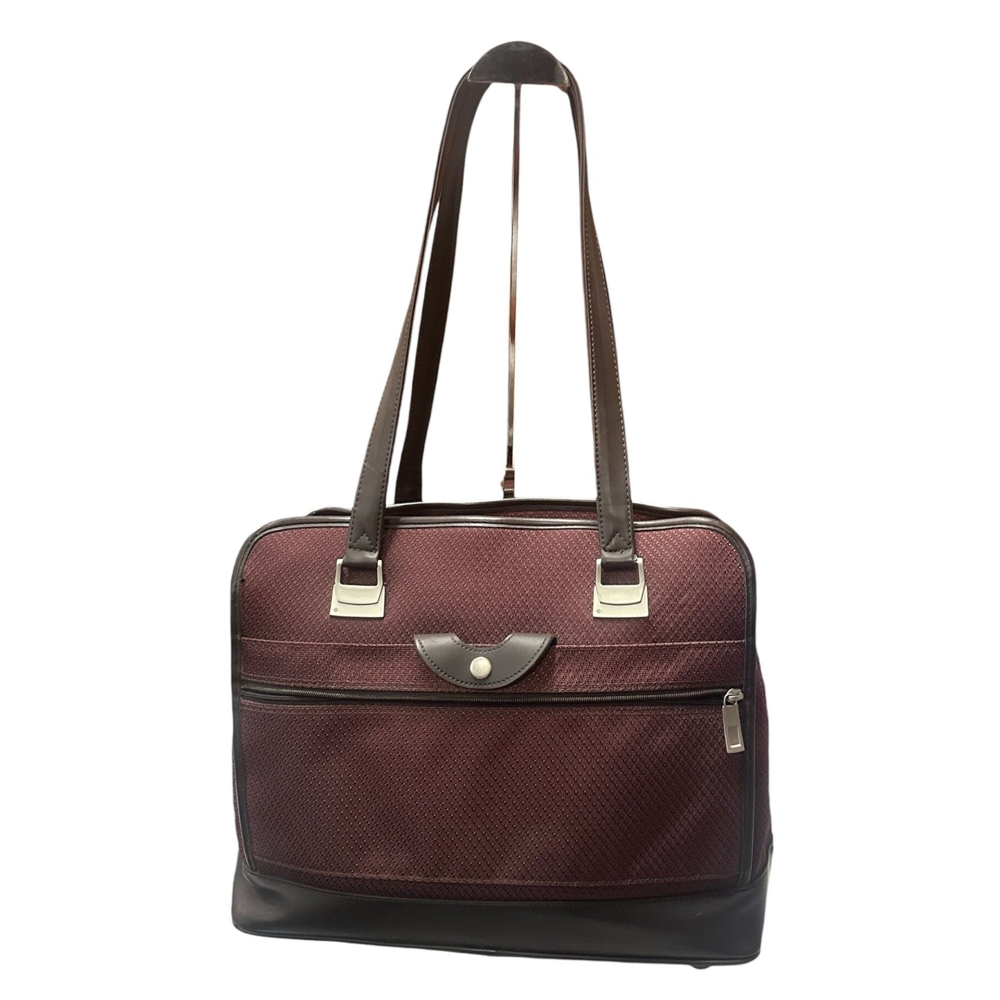 Samsonite Briefcase Laptop Carryon Bag Burgundy Faux Leather Business 16x12