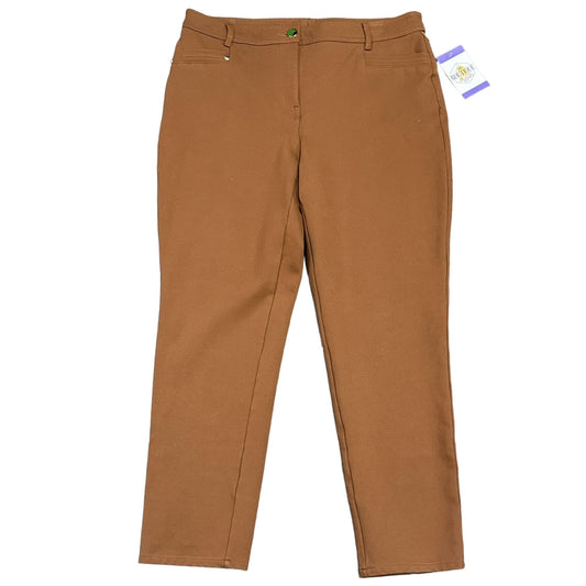 So Slimming by Chicos 1.5 Regular US 10 Refined Ponte Ankle Brown Pants Stretch