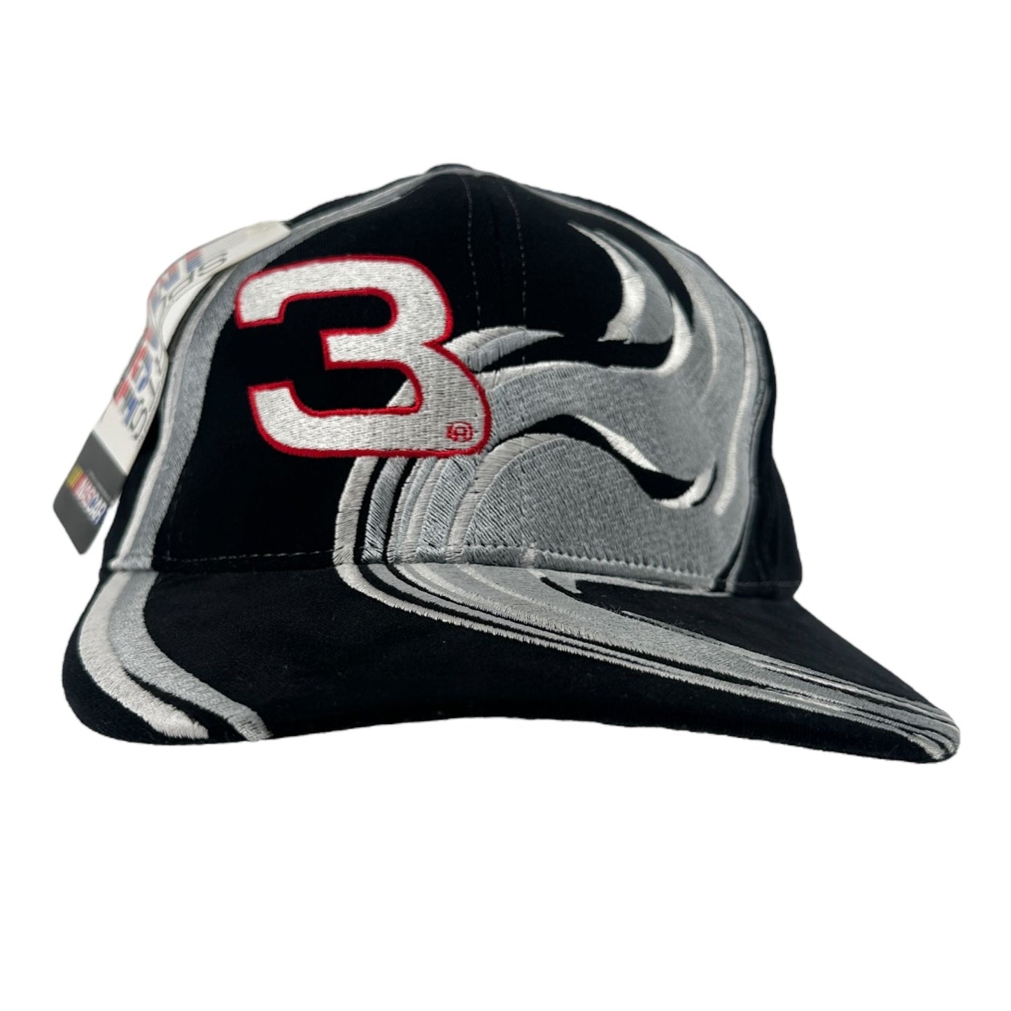 Vtg 90s Dale Earnhardt Snapback Baseball Cap #3 Silver Black Racing NASCAR NWT