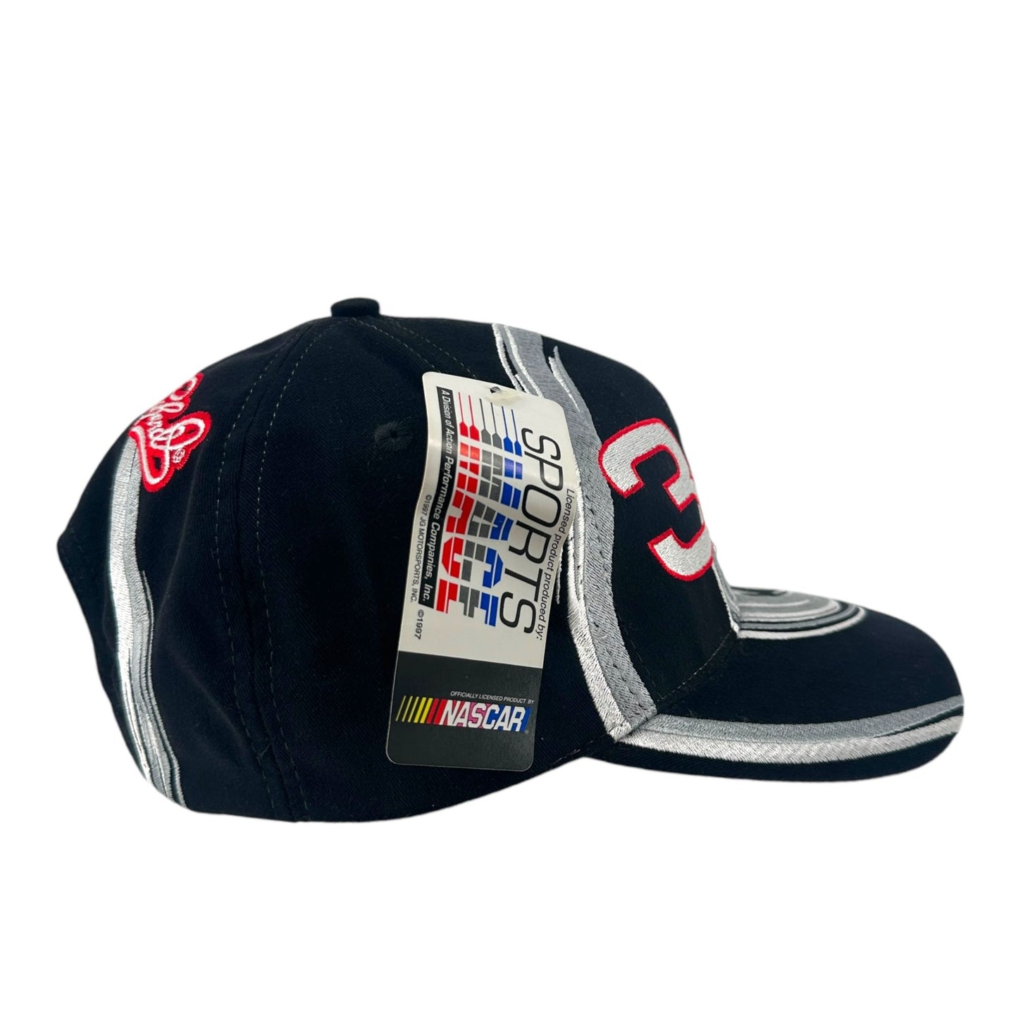 Vtg 90s Dale Earnhardt Snapback Baseball Cap #3 Silver Black Racing NASCAR NWT