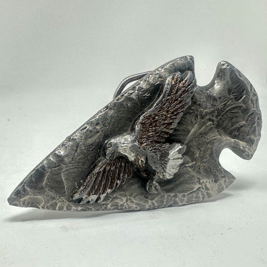 Great American Products Pewter Eagle Arrowhead Belt Buckle 1994 Western USA Vtg