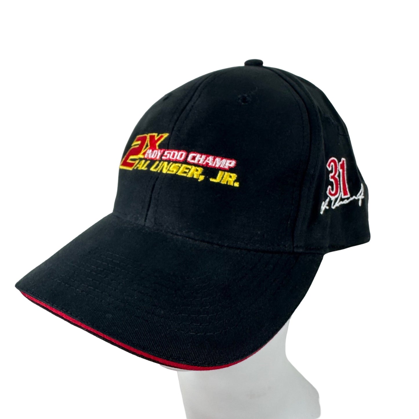 Al Unser Jr Baseball Hat Cap 2X Indy 500 Champ #31 Adjustable Black Embroidered