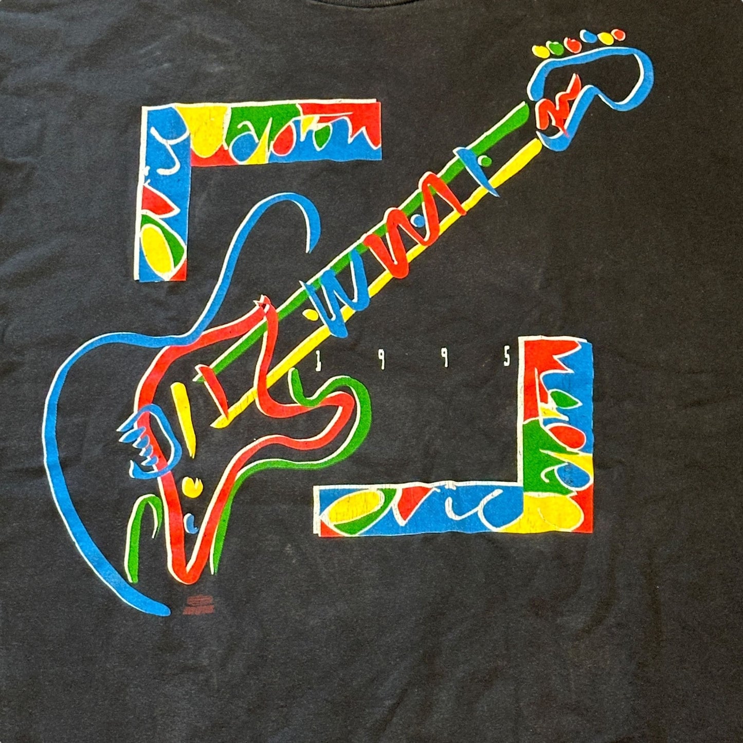 Vintage 1995 ERIC CLAPTON Neon Guitar Concert Tshirt Rock Band Blues Tour