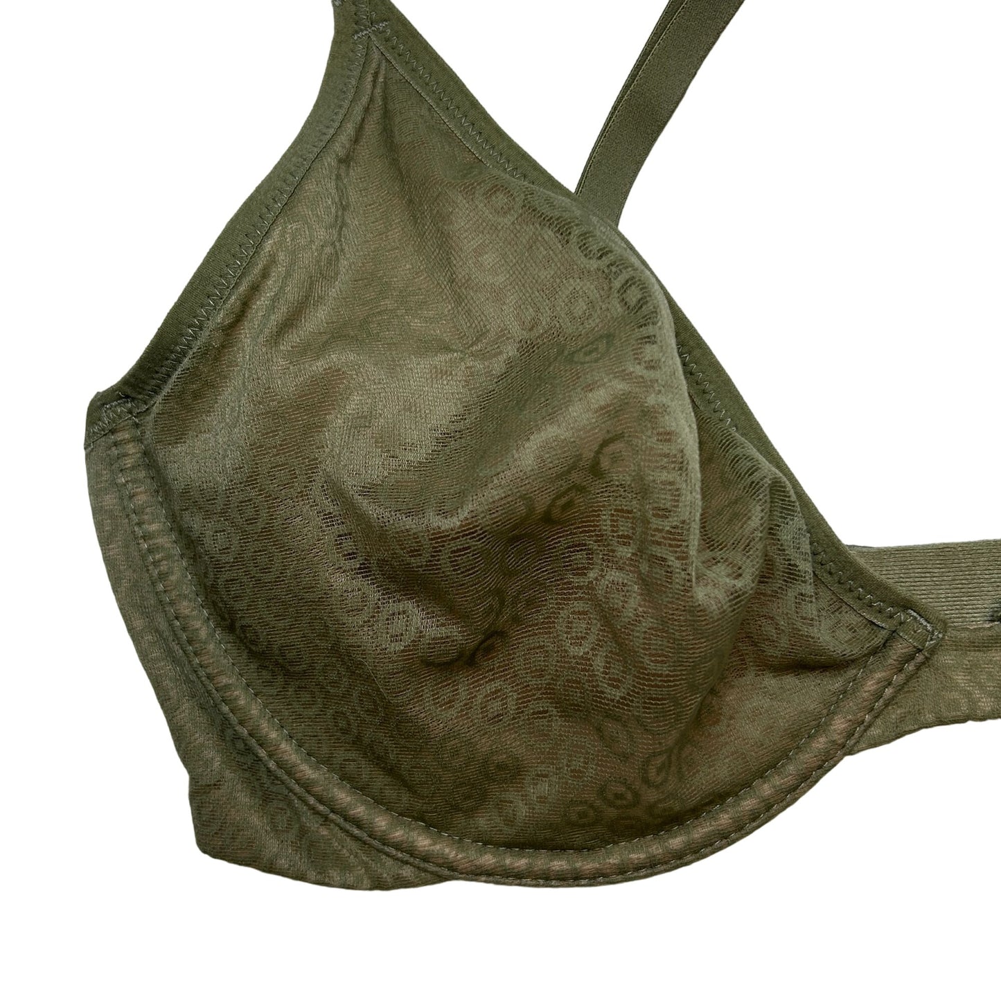 Victoria's Secret Body by Victoria 32DD Unlined Plunge Bra Mesh Olive Green