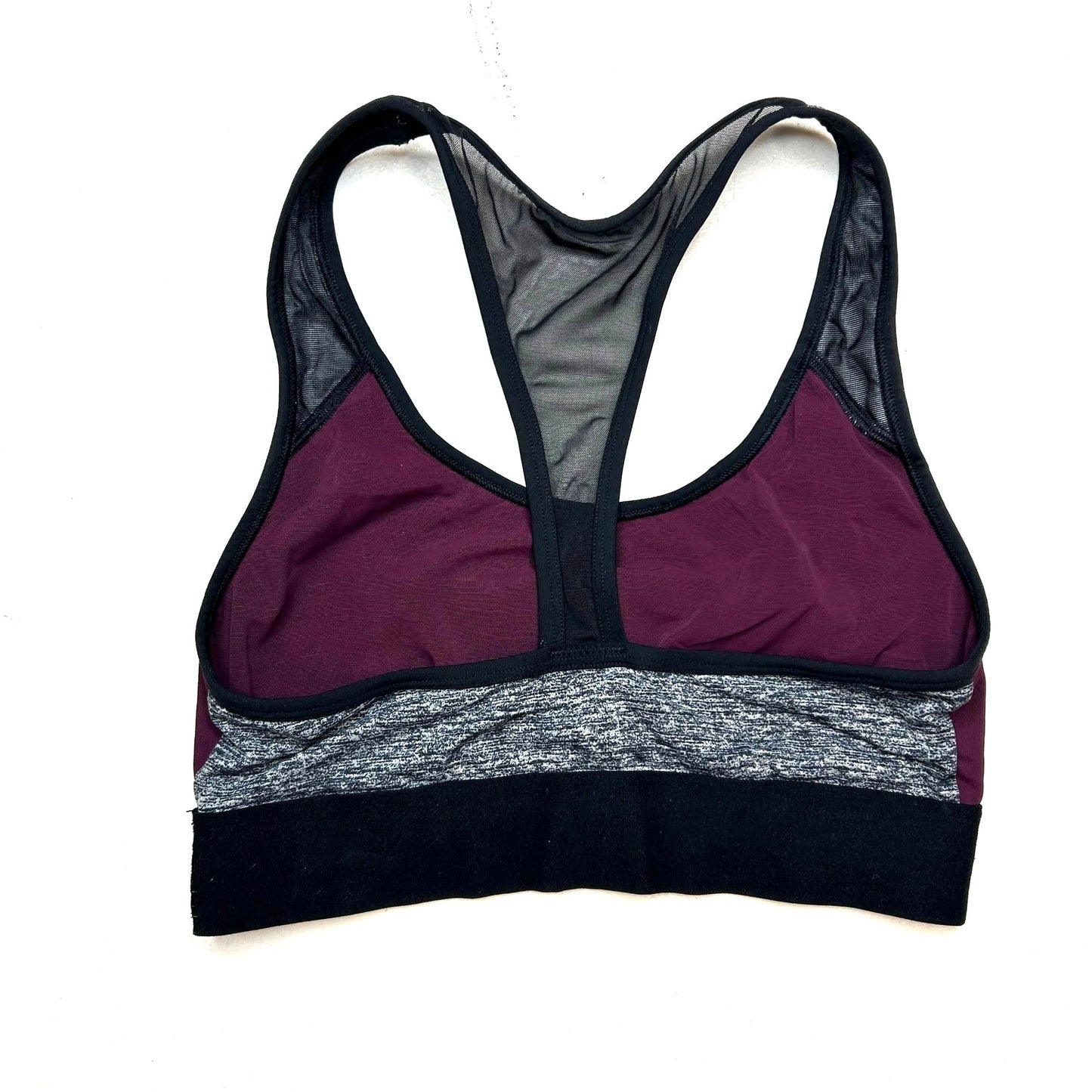 Victorias Secret PINK S Ultimate Unlined Sports Bra Crop Top Burgundy Spellout