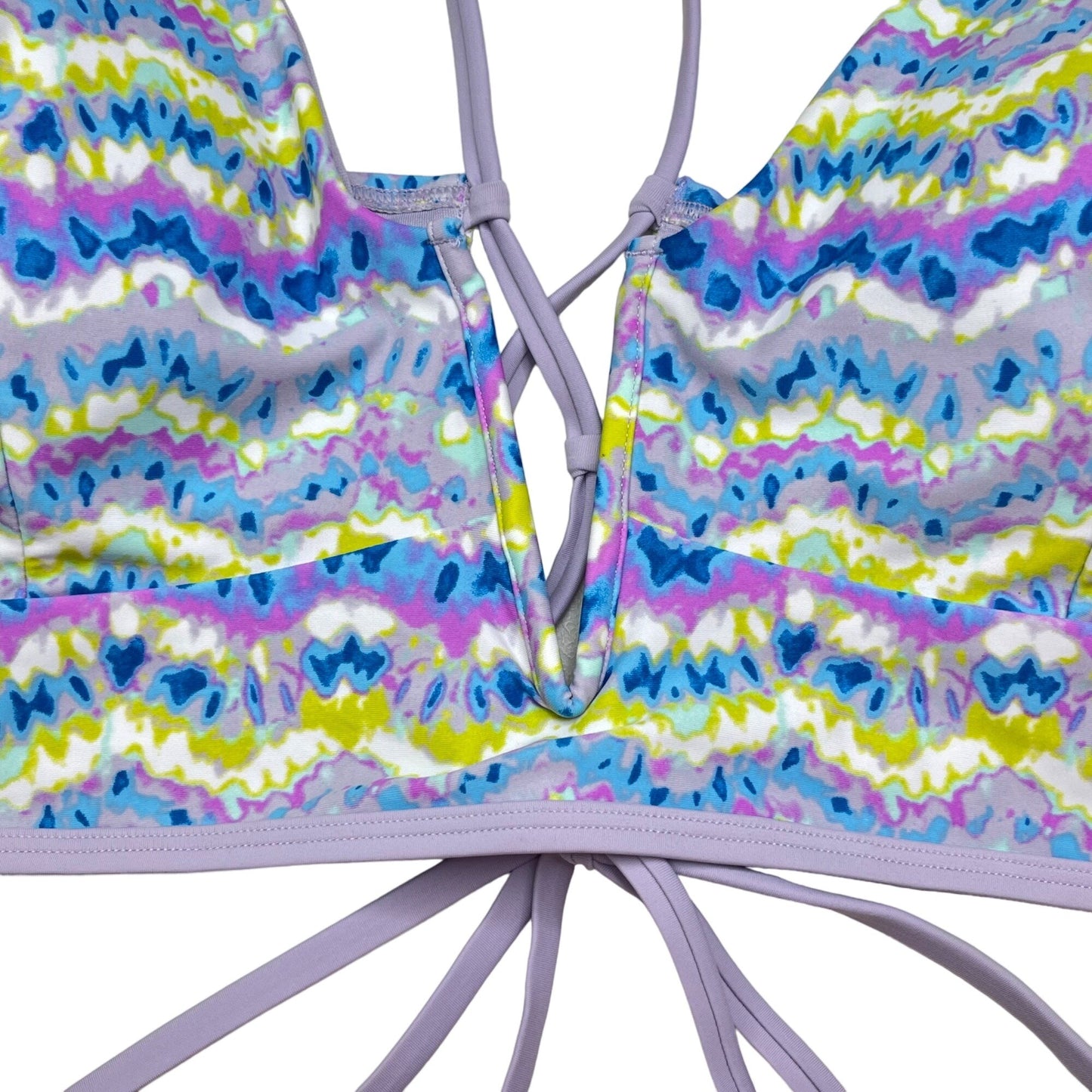 NWT Time and Tru 3XL Wave Print Bikini Swim Suit Purple Blue Adjustable Straps