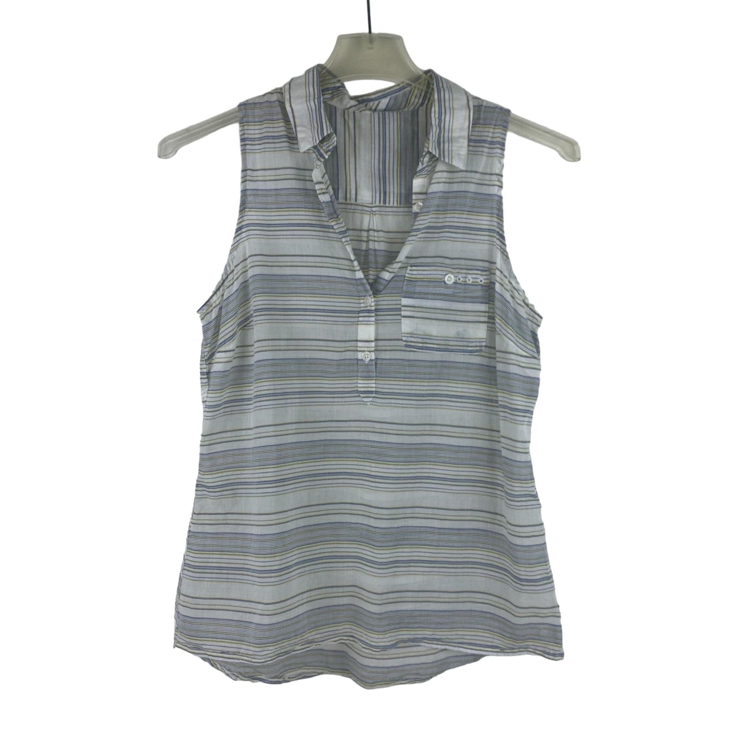 Columbia PFG XS Striped Tank Lot of 2 Blue White Striped Sleeveless Collared