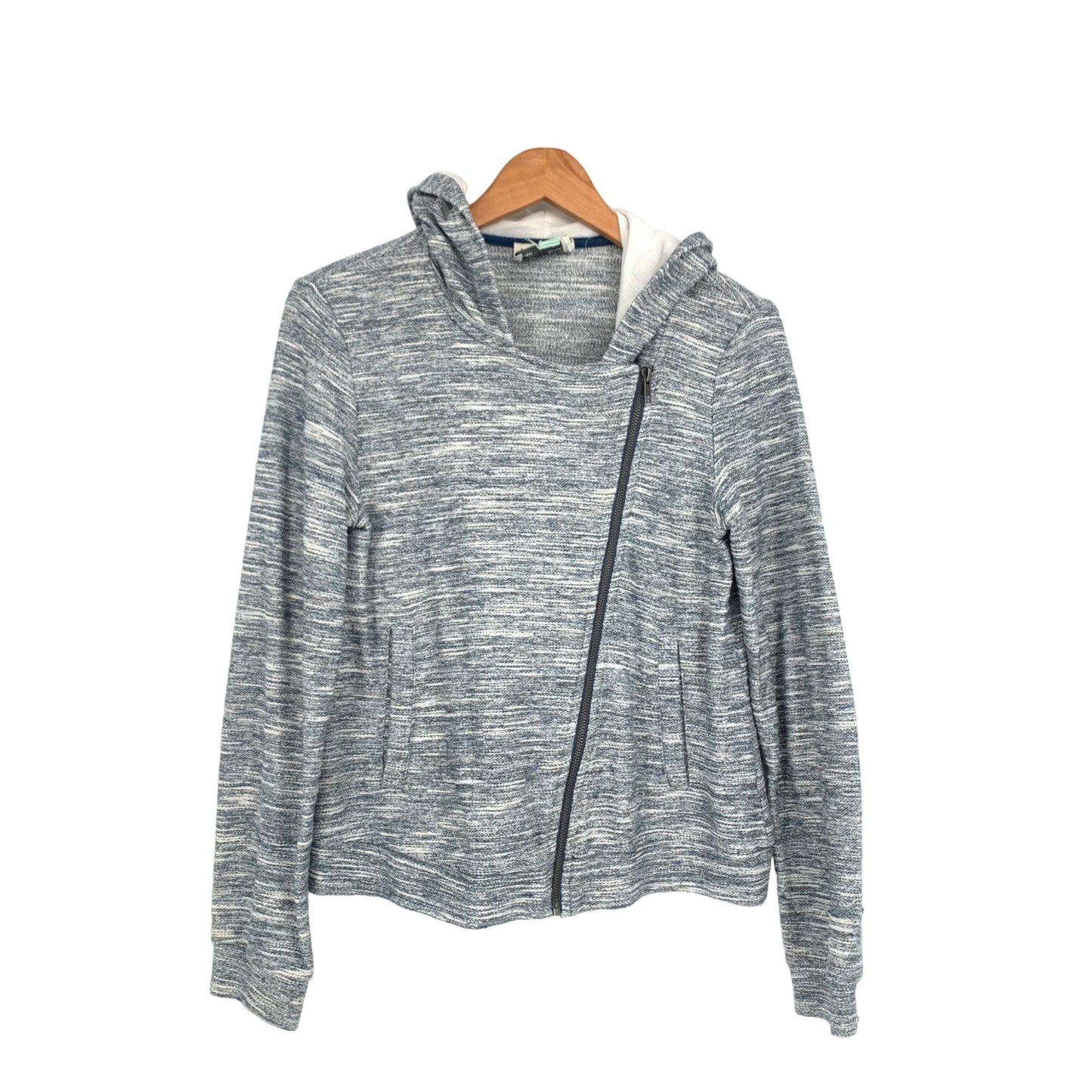 Anthropologie Saturday Sunday S Gray Jacket Hooded Zipper Accent Pockets Comfy