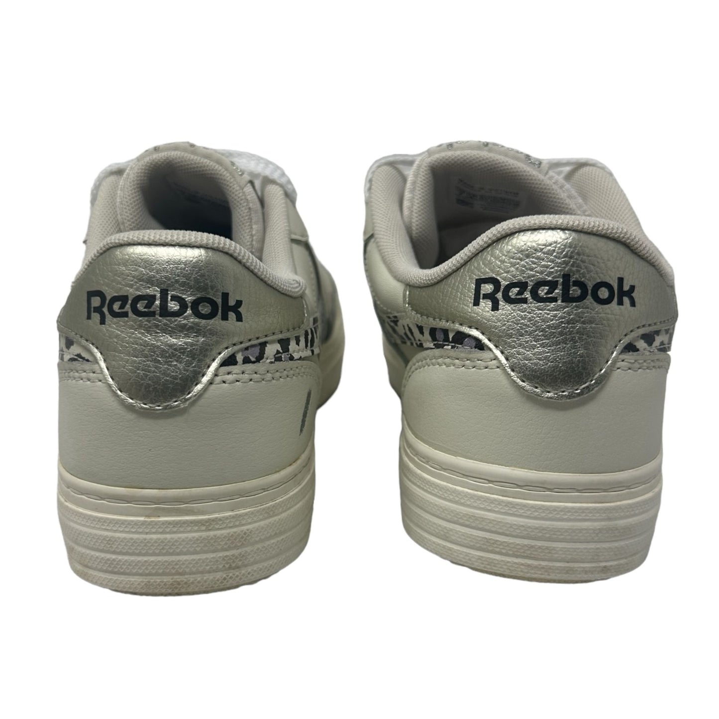 Reebok Womens 7 Classic Club MEMT Bold White Athletic Shoes Sneakers Cheetah