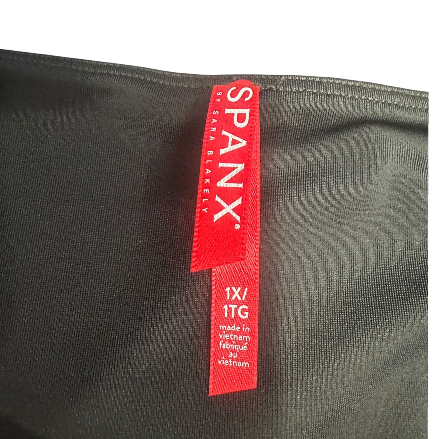 Spanx Womens 1X Black Faux Leather Leggings Shaping Stretch Sleek A278540 New
