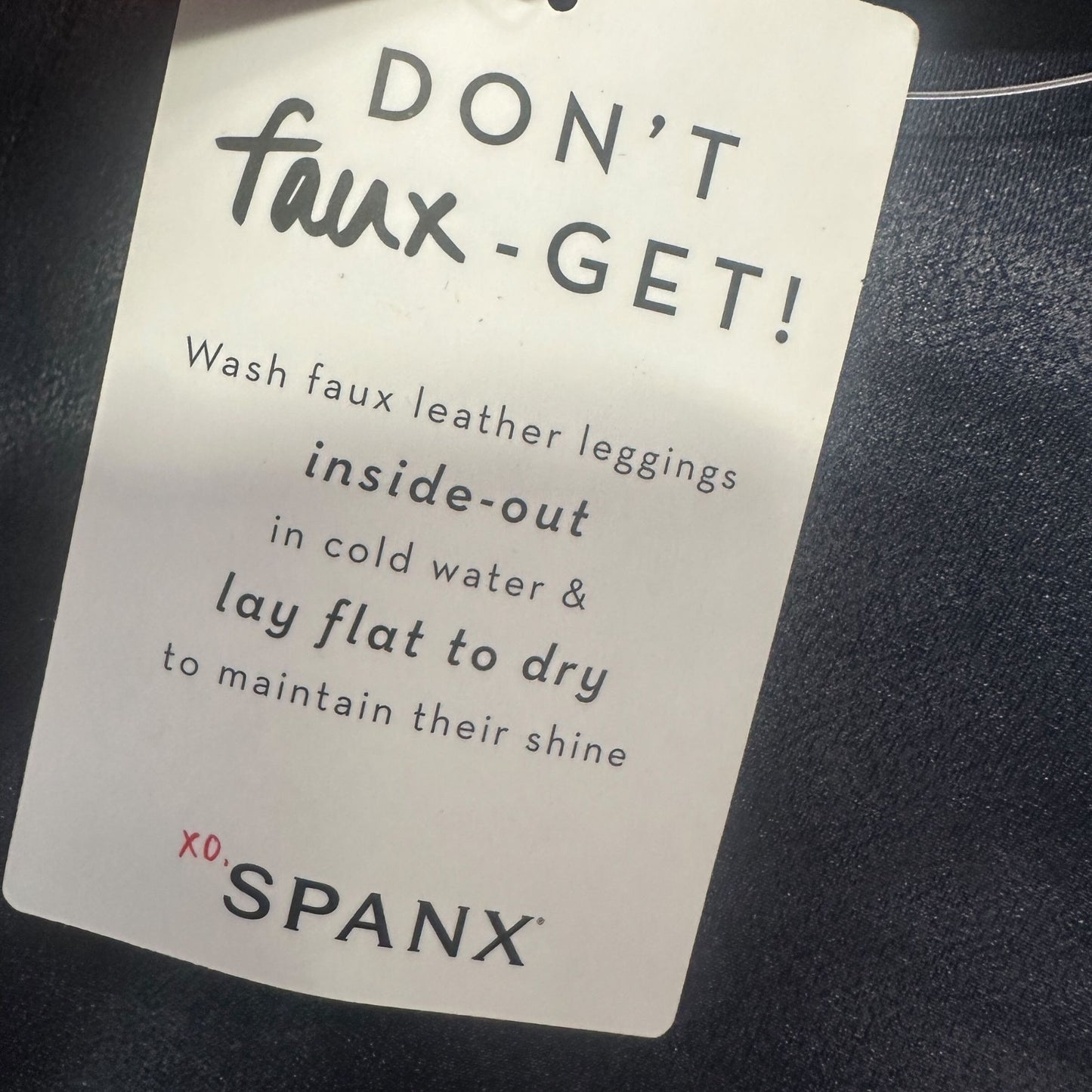 Spanx Womens 1X Black Faux Leather Leggings Shaping Stretch Sleek A278540 New