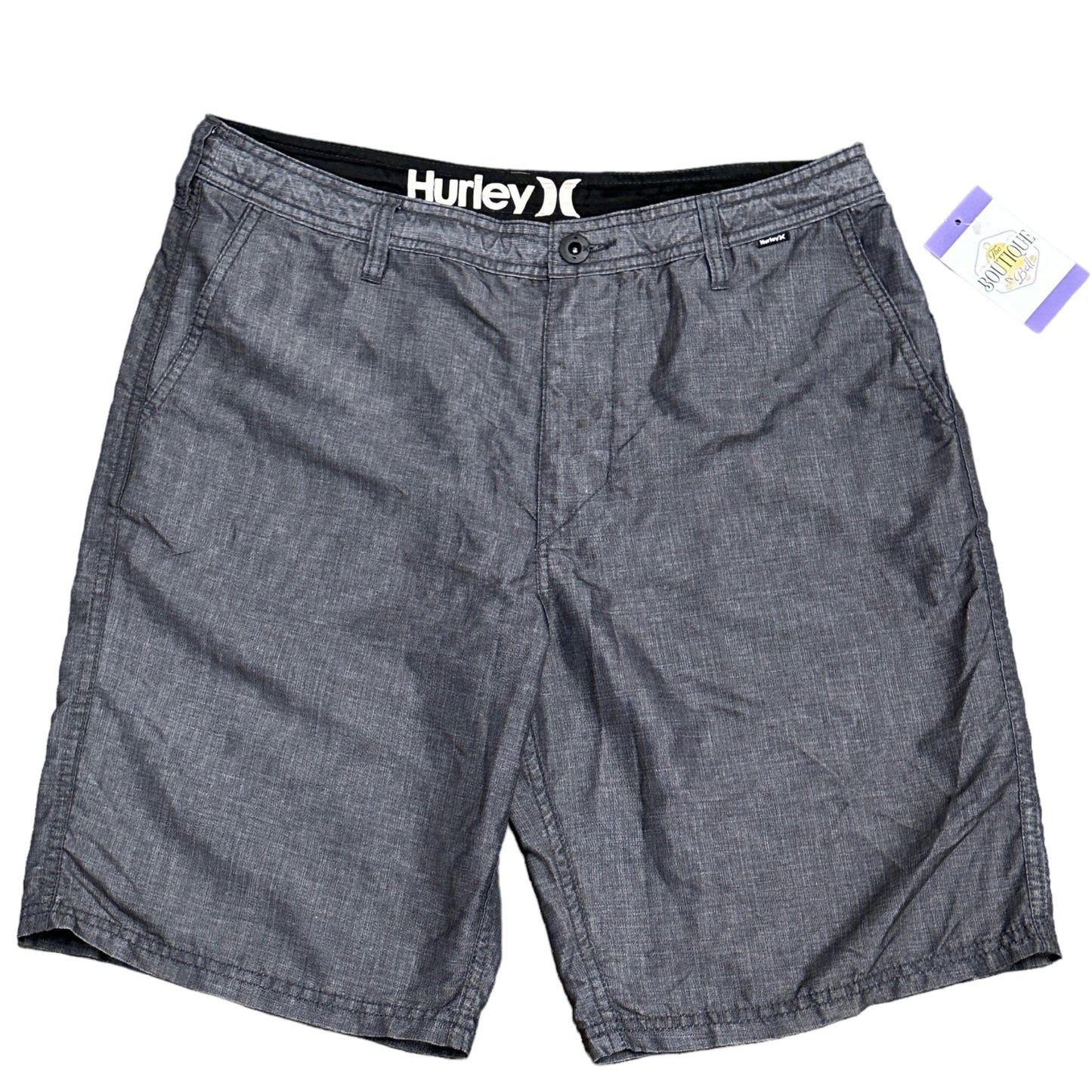 Hurley Mens 32 Black Gray Dri Walkshorts Mesh Pockets Drawstring Shorts Casual