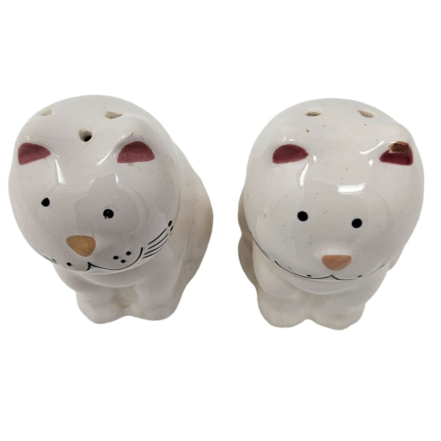 Vintage White Cat Salt And Pepper Shaker Dinnerware Home Goods Made in Brazil