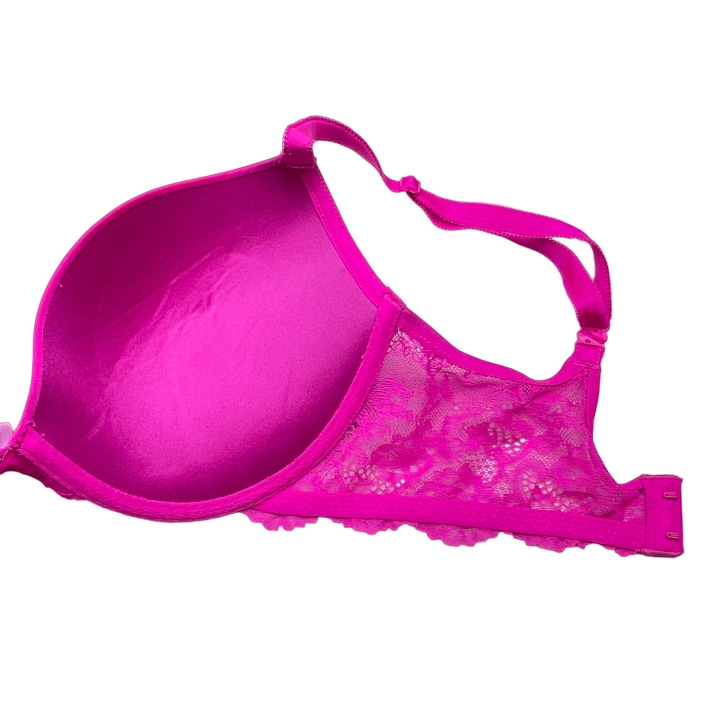 Victorias Secret 34DD Hot Pink Dream Angels Push Up Bra Lace Underwire Intimates