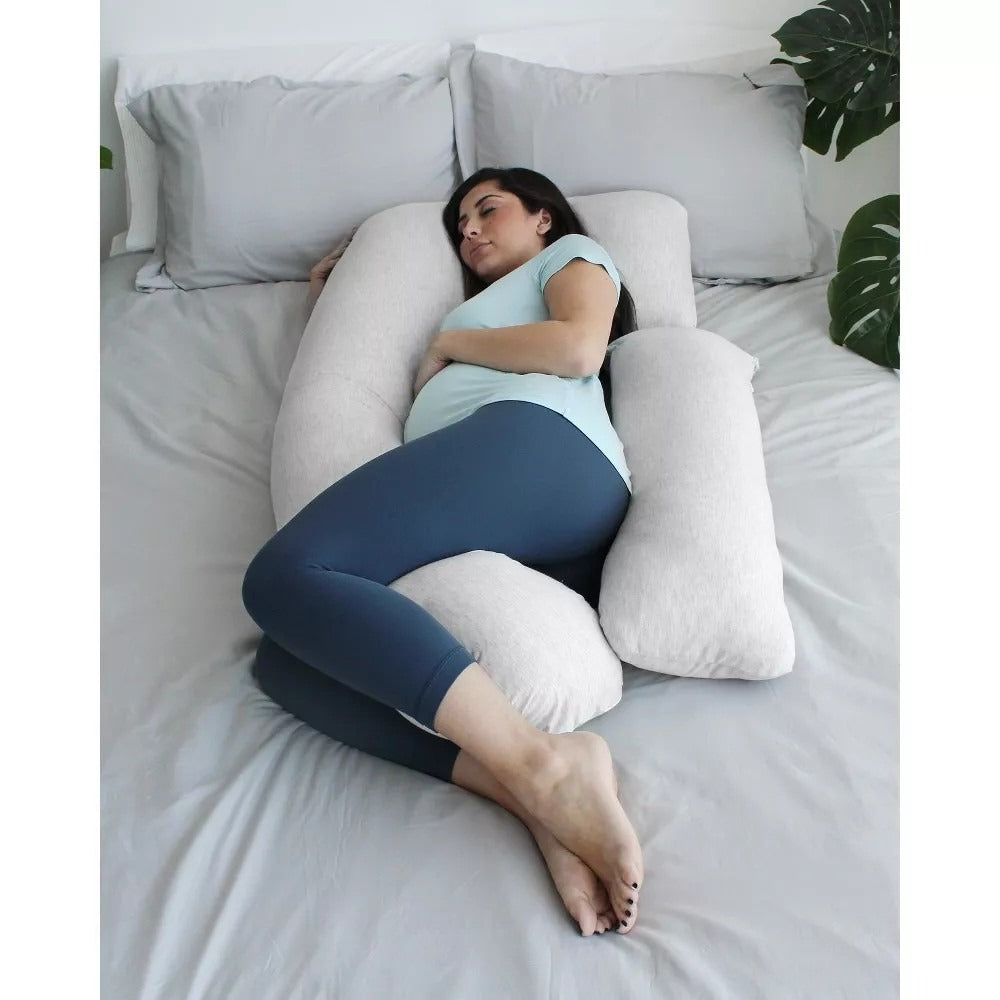 PharMeDoc Pregnancy Pillow U-Shape Full Body Maternity Jersey Cotton Cover