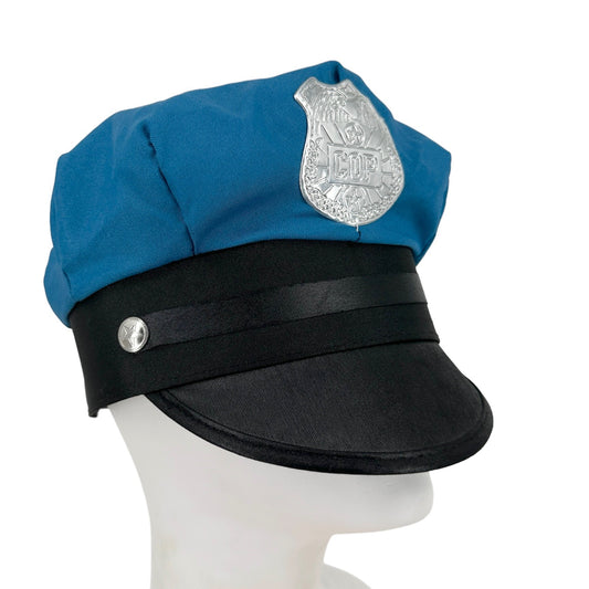 Unbranded Cop Costume Hat Cap Adjustable Blue Police Uniform Halloween Dress Up