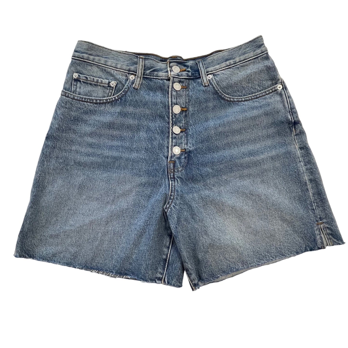 Lucky Brand 12/31 Jean Traveler Shorts Cut Off Bermuda Button Fly Stretch Denim