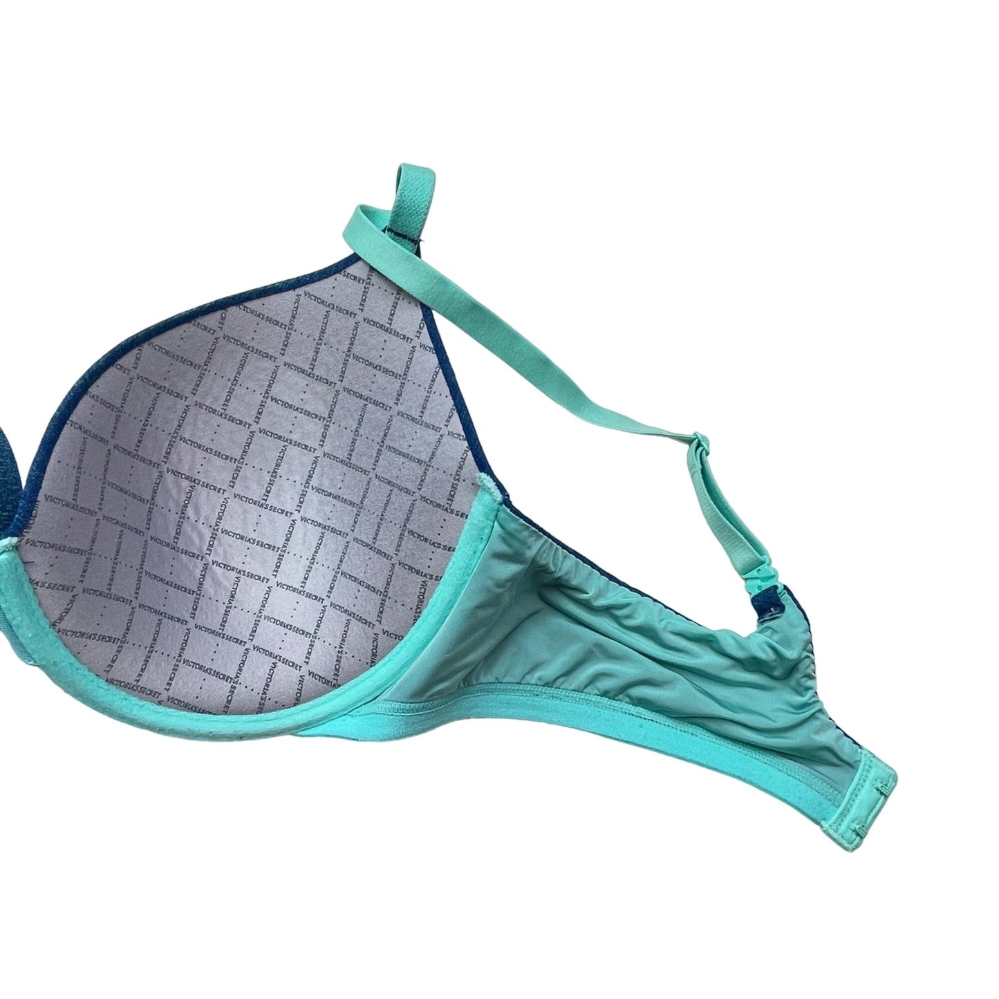 Victoria's Secret 38C Teal Uplift Semi Demi Bra Lightly Lined Underwire