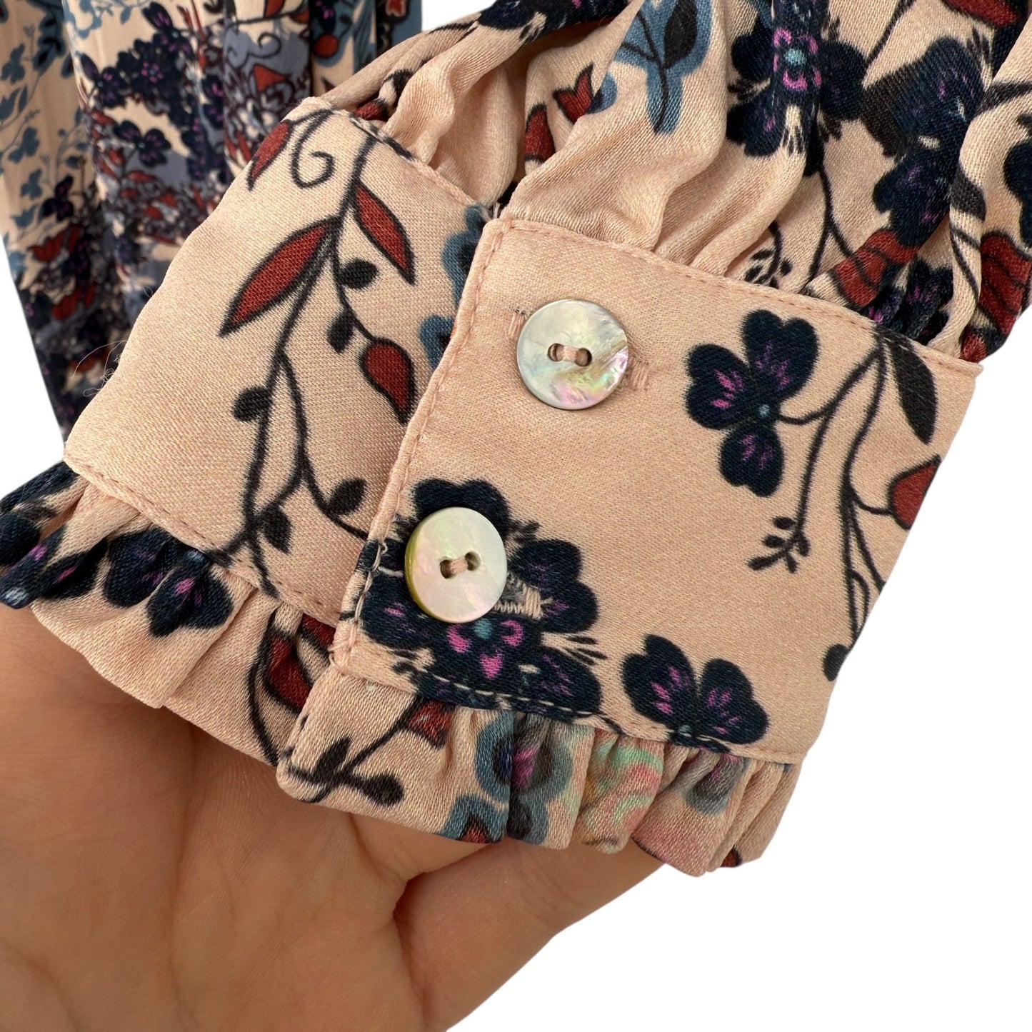 Soft Surroundings Womens PS Nassau Maxi Dress Front Button Tie Pink Blue Floral