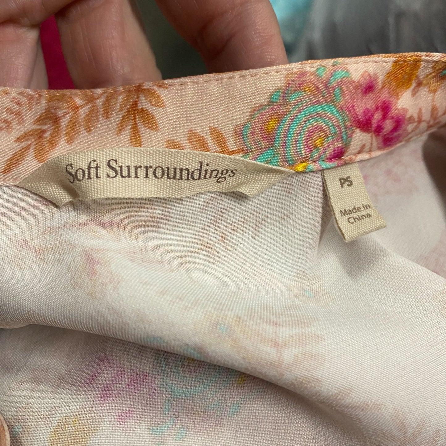 Soft Surroundings Womens PS Nassau Maxi Dress Front Button Tie Pink Blue Floral