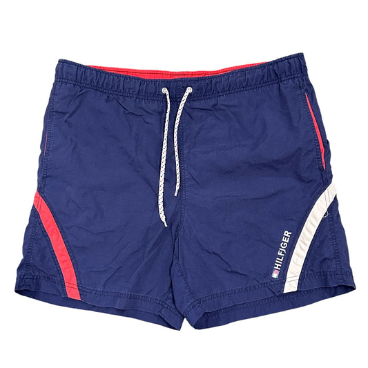 Vintage Tommy Hilfiger Swim Trunks Mens M Lined Drawstring Spell Out Y2k Preppy