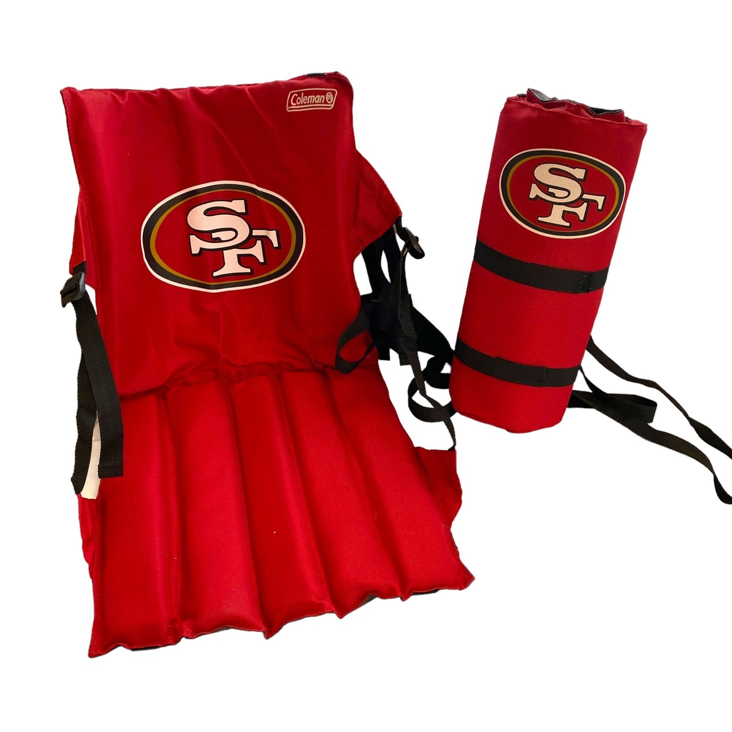 San Francisco 49ers Coleman Portable Stadium Seat Packable Carry Strap NFL Logo