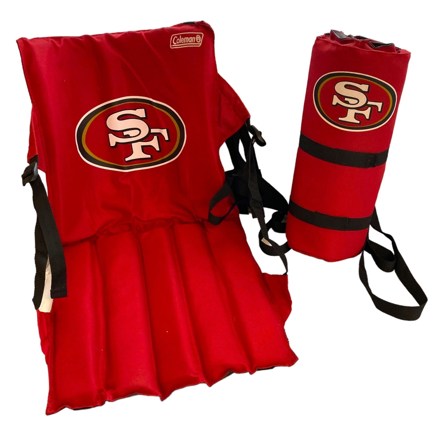 San Francisco 49ers Coleman Portable Stadium Seat Packable Carry Strap NFL Logo