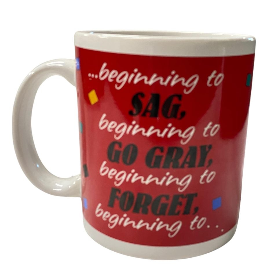 Vtg 90s Hallmark 40th Birthday Coffee Mug Funny Novelty Gift Gag Humor Red Black