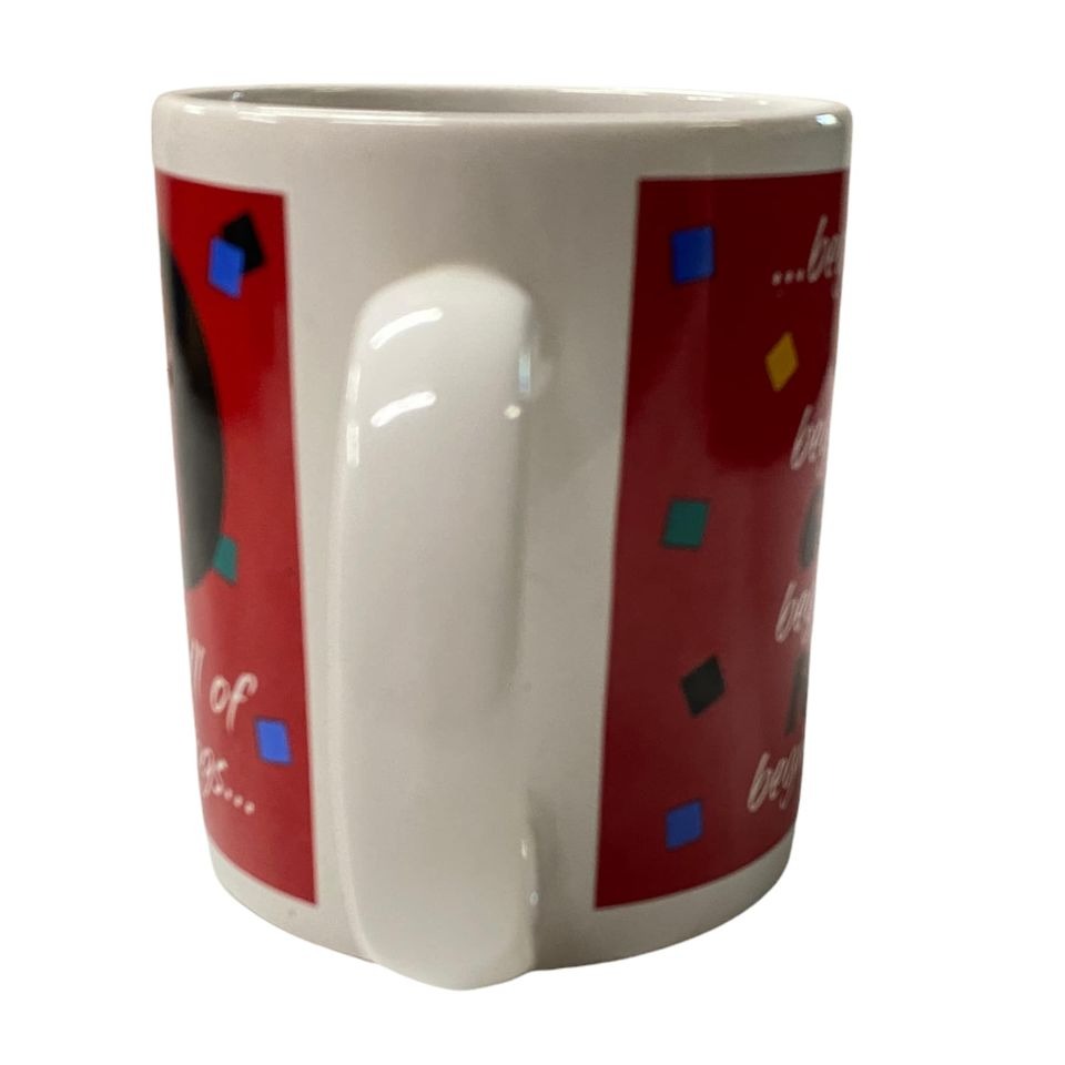 Vtg 90s Hallmark 40th Birthday Coffee Mug Funny Novelty Gift Gag Humor Red Black