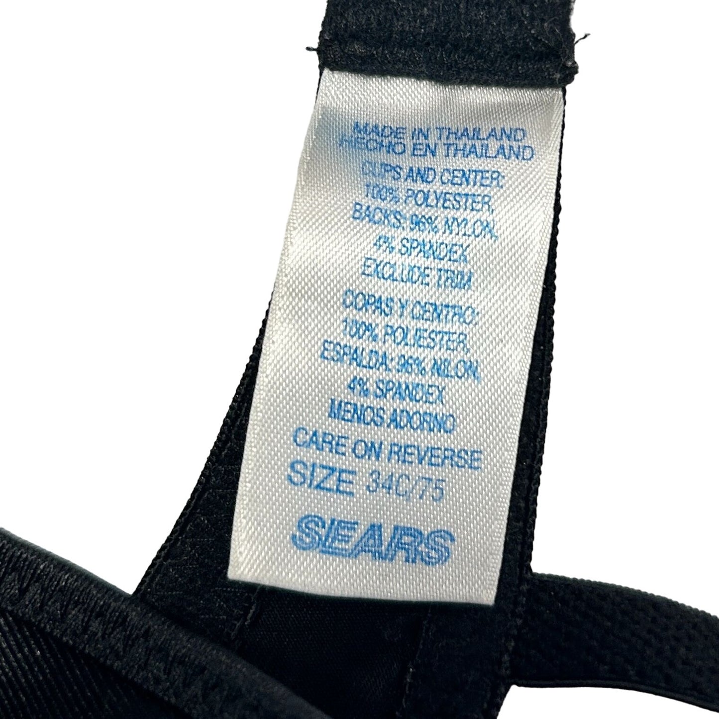 Vtg Sears Intimates 34C Red Black Bra (2) Underwire Lt Lining Lingerie Feminine