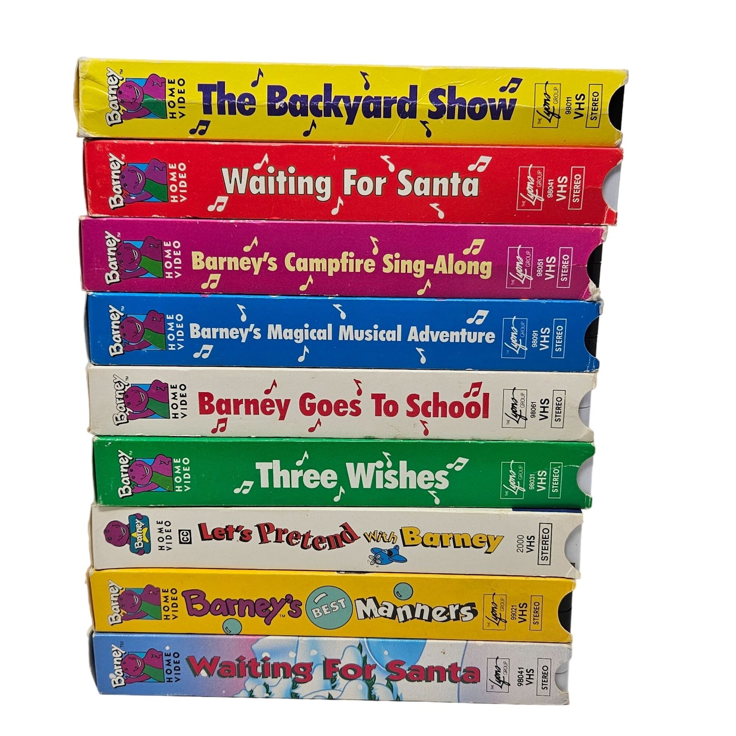 Barney Home Videos VHS Tapes Set of 9 Sing Along Musical Manners Kids TV Show