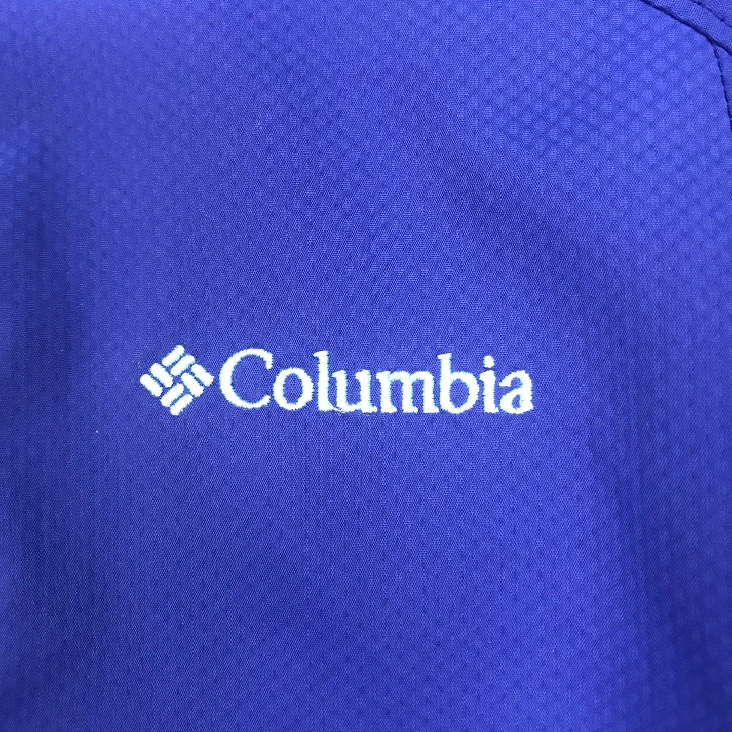 Columbia Youth L Blue Full Zip Rain Jacket Hooded Inside and Outside Pockets