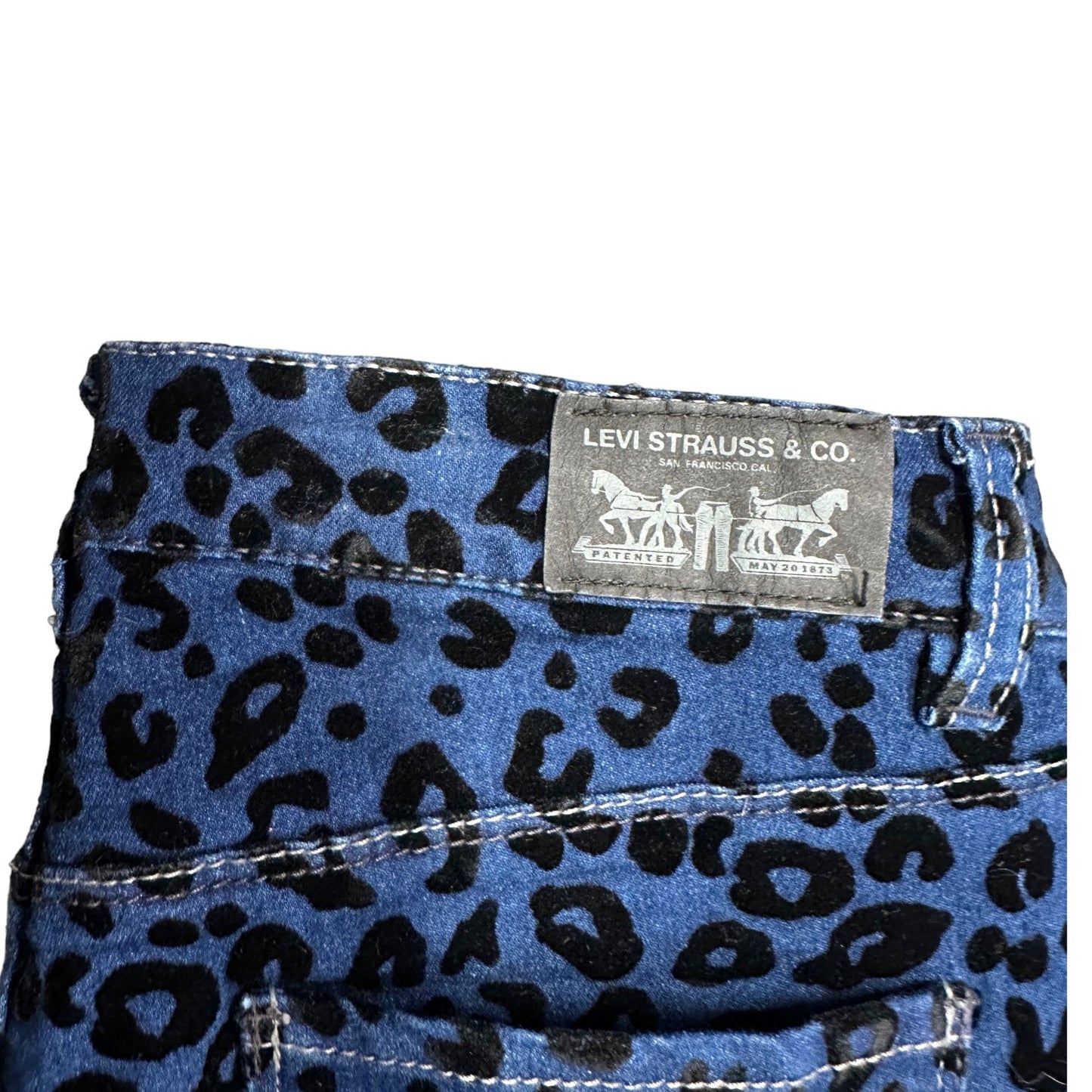 Levis Girls 12 Skinny Jeans Animal Print Adjustable Waist Stretch Denim Legging